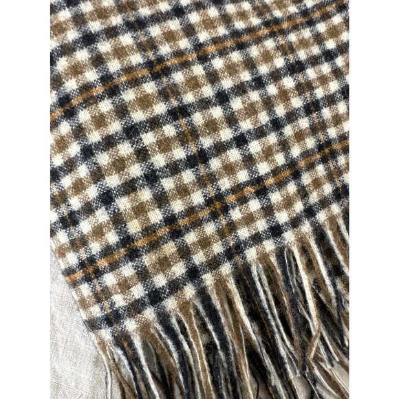 Pendleton Wool Scarf Brown Black Plaid 48"x13" - Picture 4 of 7